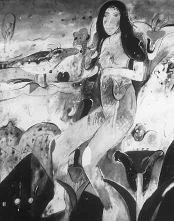 Desnudo entre flores, 1997, leo de Roger von Gunten que se incluye en la muestra que albergar el MAM