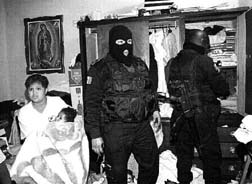 El grupo Alamo y granaderos de la SSP catearon viviendas en la colonia Gmez Faras en busca de drogas n Foto: Jos Carlo Gonzlez