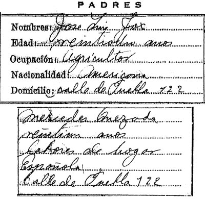 Extranjeros, los padres de Fox, seg&uacute;n acta de nacimiento