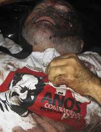 Imagen del cuerpo sin vida del guerrillero de las FARC en Puerto Asís, en el sureño departamento colombiano de Putumayo