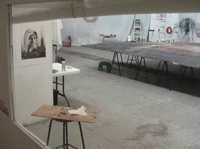 Aspecto de La Tallera con algunos de los murales que está pintando Rafael Cauduro