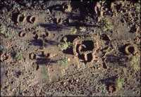 Vista aérea del sitio arqueológico ubicado en el municipio de Trincheras, Sonora