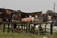 Una de las viviendas de Playa Bagdad destruidas por el paso del huracán Dolly, que ayer se degradó a depresión tropical
