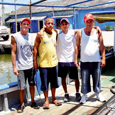 Cinco n&aacute;ufragos en el ojo de Gustav