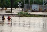 Una de las zonas del municipio de Álamos, Sonora, inundadas por el paso del huracán Norbert