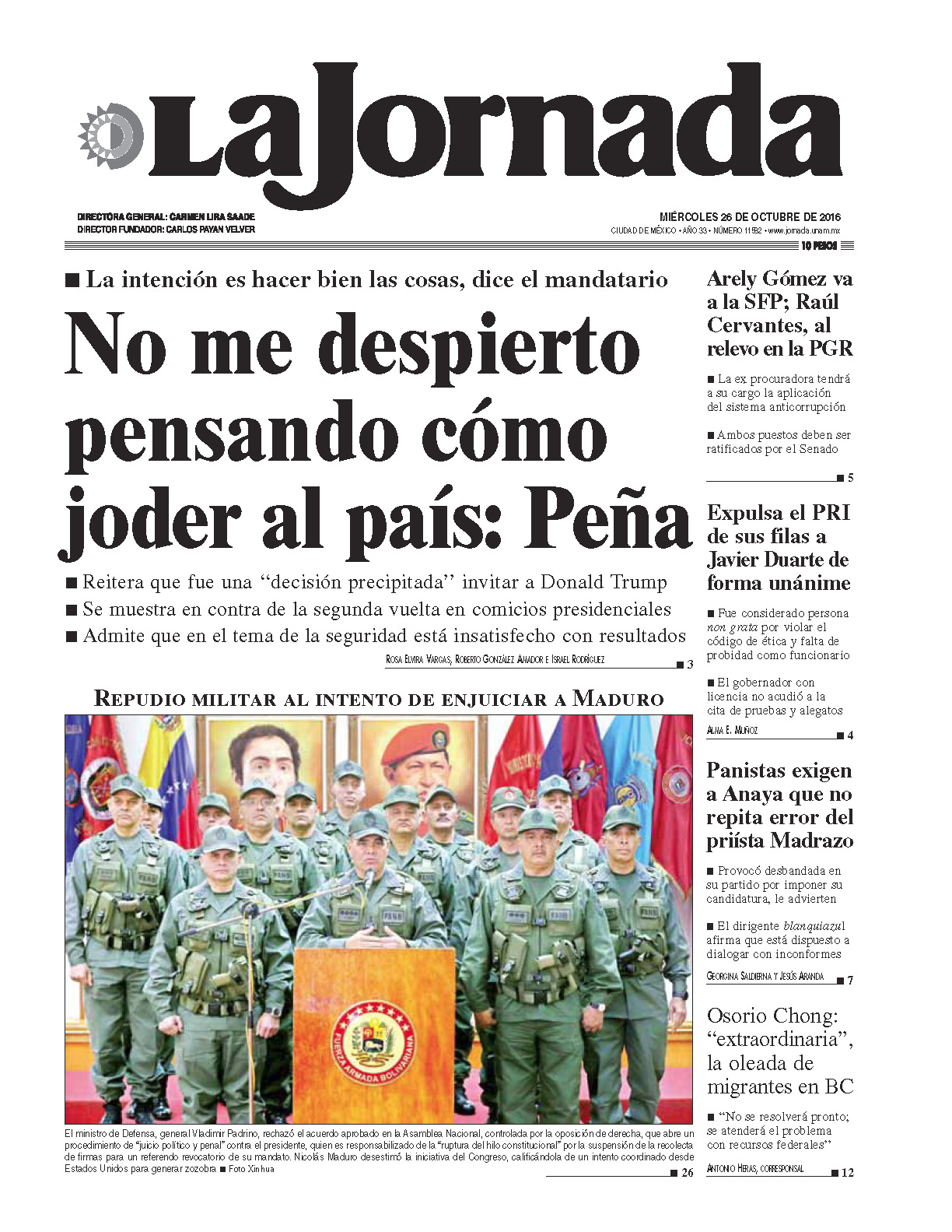 Portada de 2016/10/26. Seleccione para ir a esta edición. Portada de 2016/10/26. Seleccione para ir a esta edición.