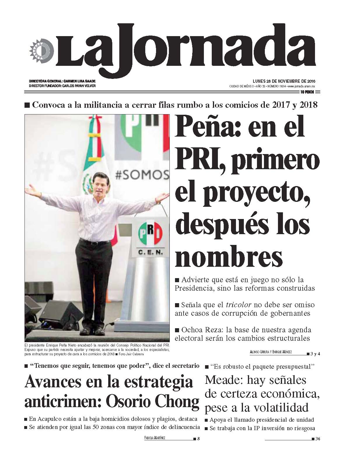 Portada de 2016/11/28. Seleccione para ir a esta edición. Portada de 2016/11/28. Seleccione para ir a esta edición.