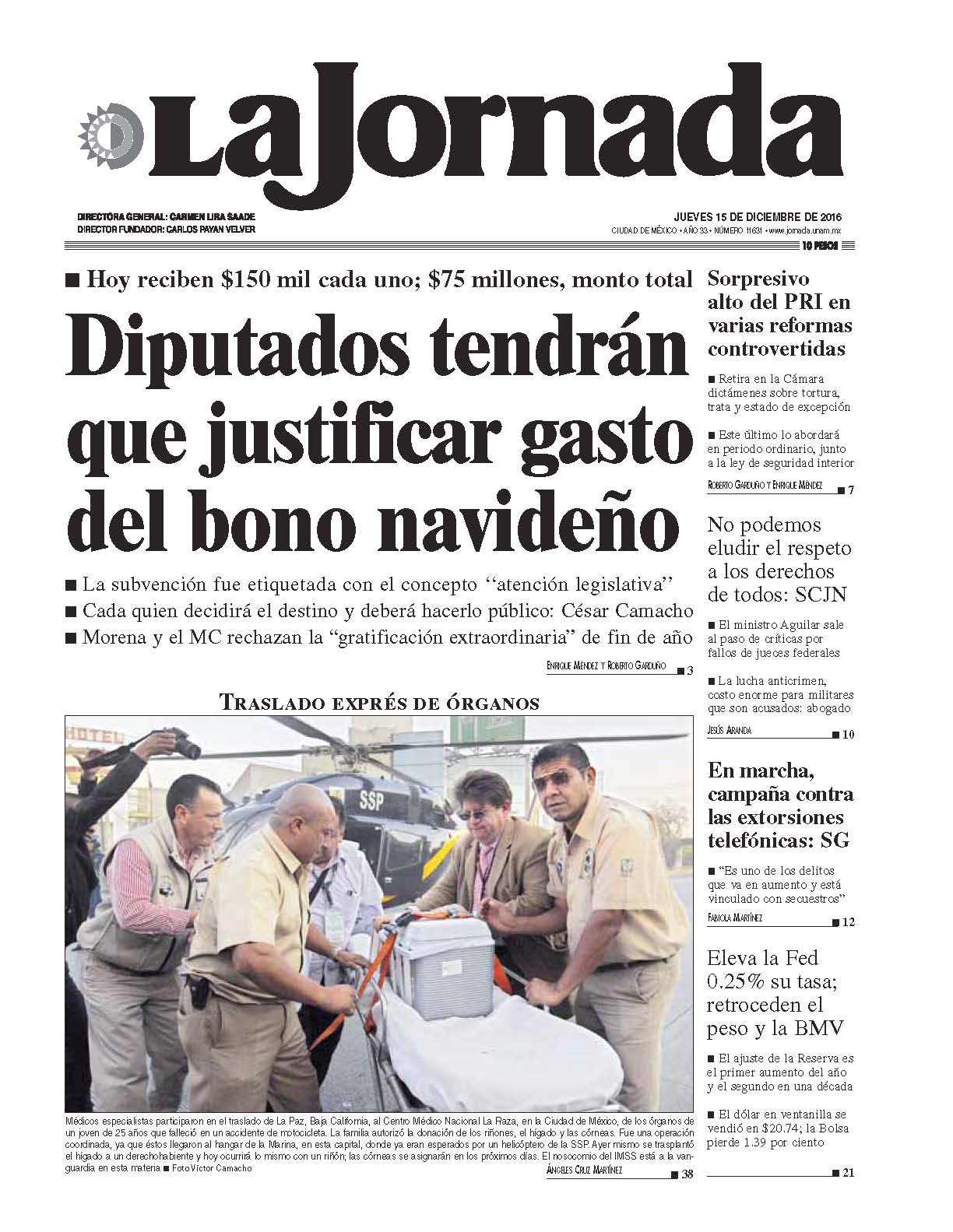 Portada de 2016/12/15. Seleccione para ir a esta edición. Portada de 2016/12/15. Seleccione para ir a esta edición.